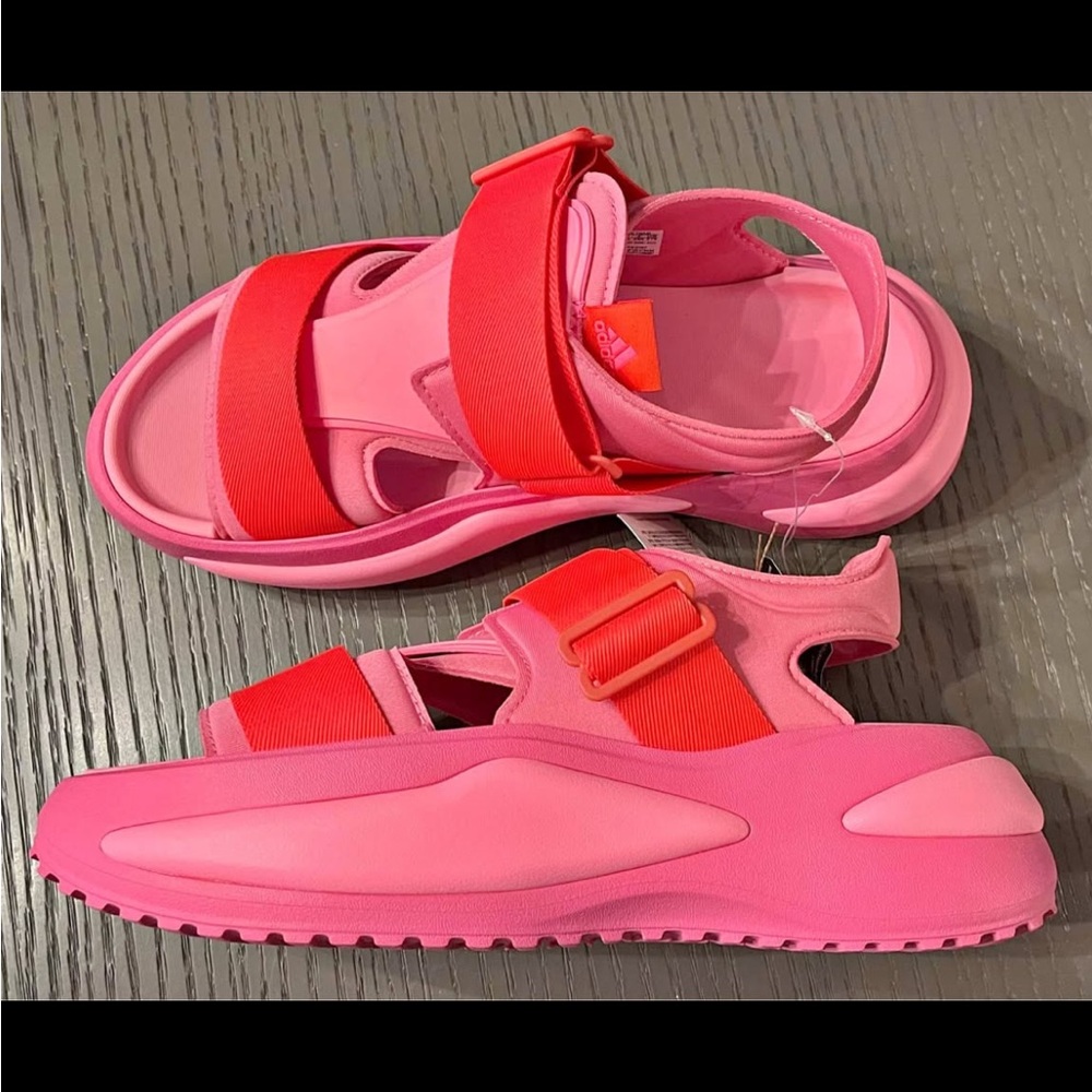 NWT Adidas Mehana Comfort Slip On Womens 11 M Casual Sandals IF8182 Pink & Red - Picture 4 of 8